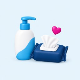 Personal care lotion and wipes icon